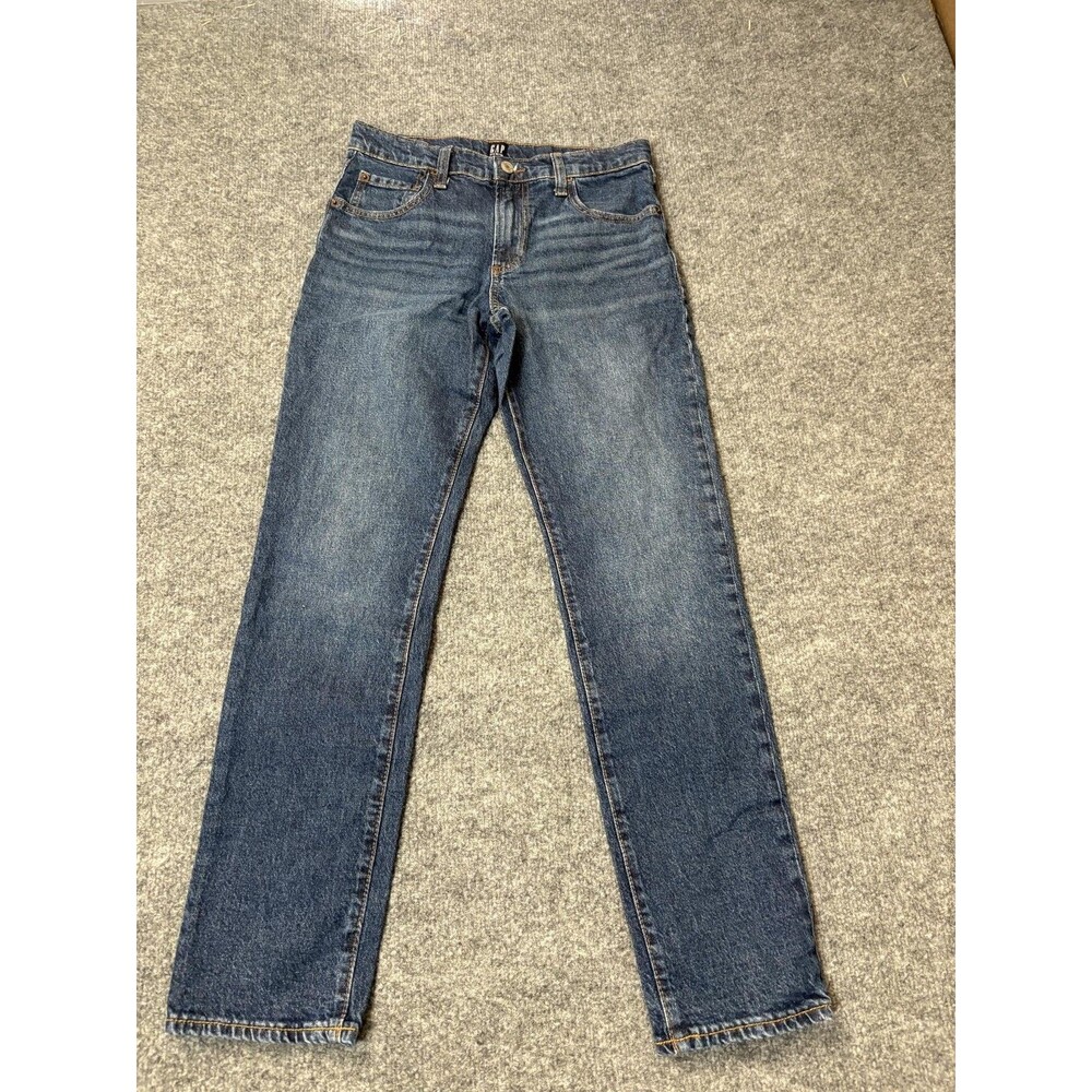 Gap Jeans Kids 14 Blue Slim Taper Dark Wash Stretch Denim Youth Casual